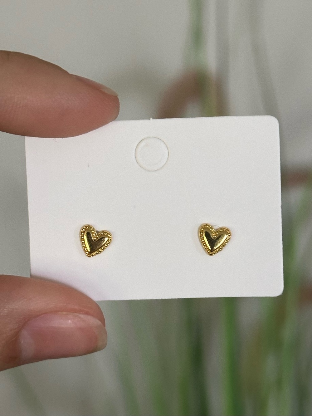 14k Gold Plated 925 Sterling Silver Heart Stud Minimalist Earrings
